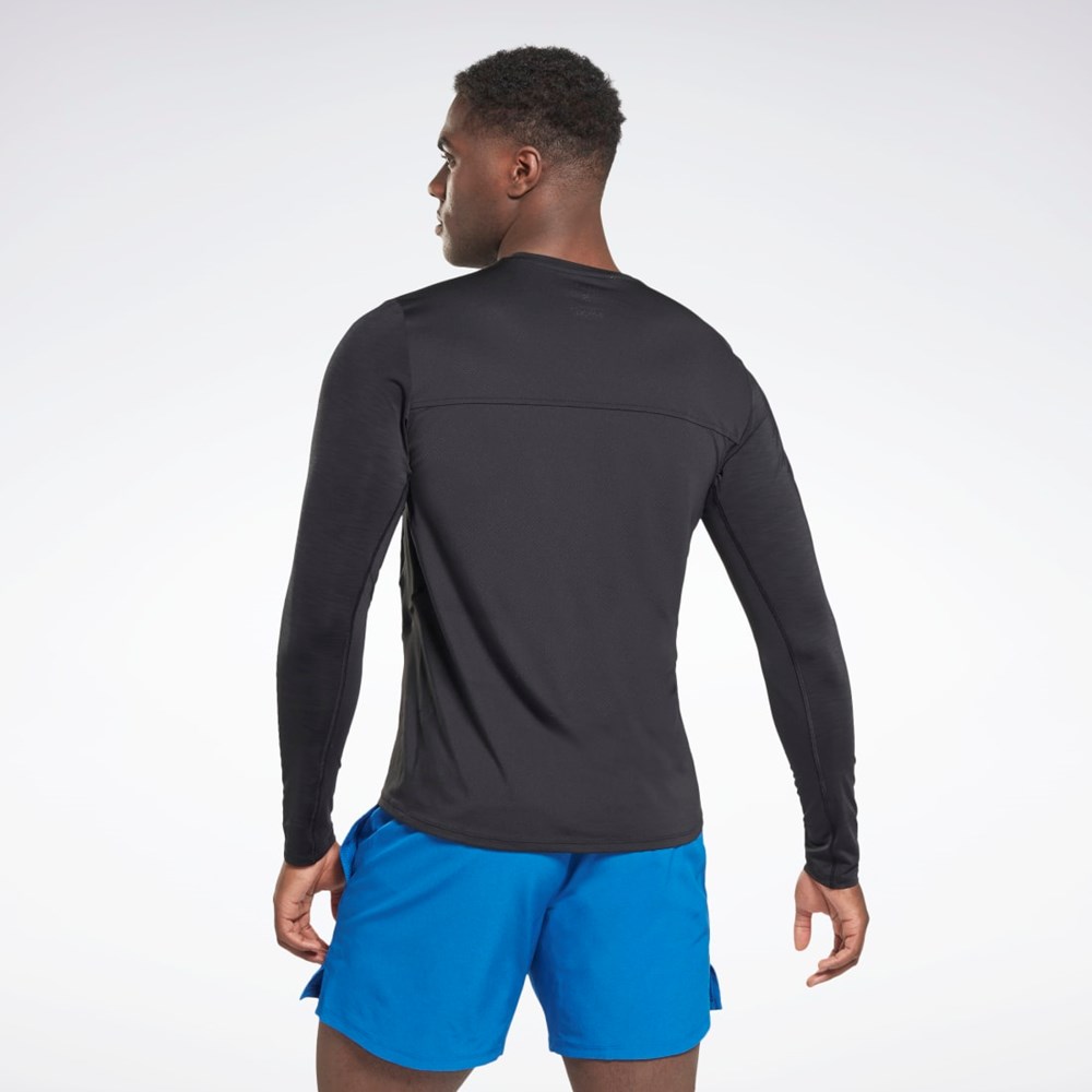 Reebok ACTIVCHILL Long Sleeve Athlete T-Shirt Svarte | DCEZWL-690