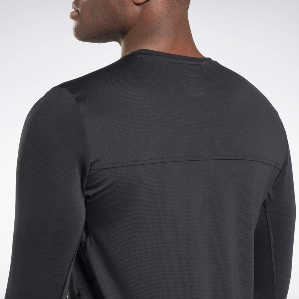 Reebok ACTIVCHILL Long Sleeve Athlete T-Shirt Svarte | DCEZWL-690