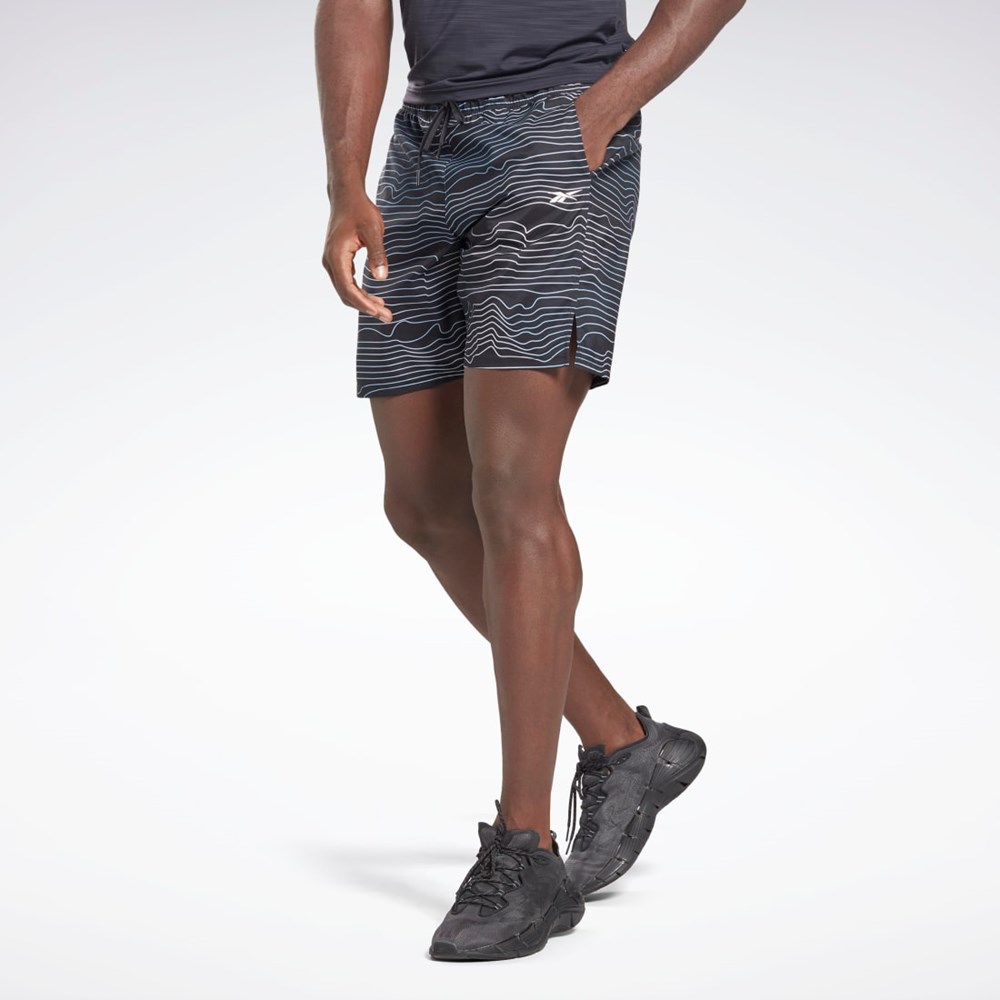 Reebok Allover Print Speed 2.0 Shorts Svarte | HXJPYG-256