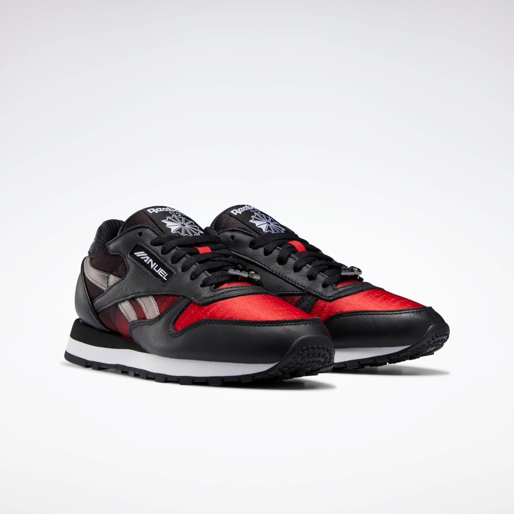 Reebok Anuel Classic Leather Shoes Svarte Rød Hvite | XDPFNS-392