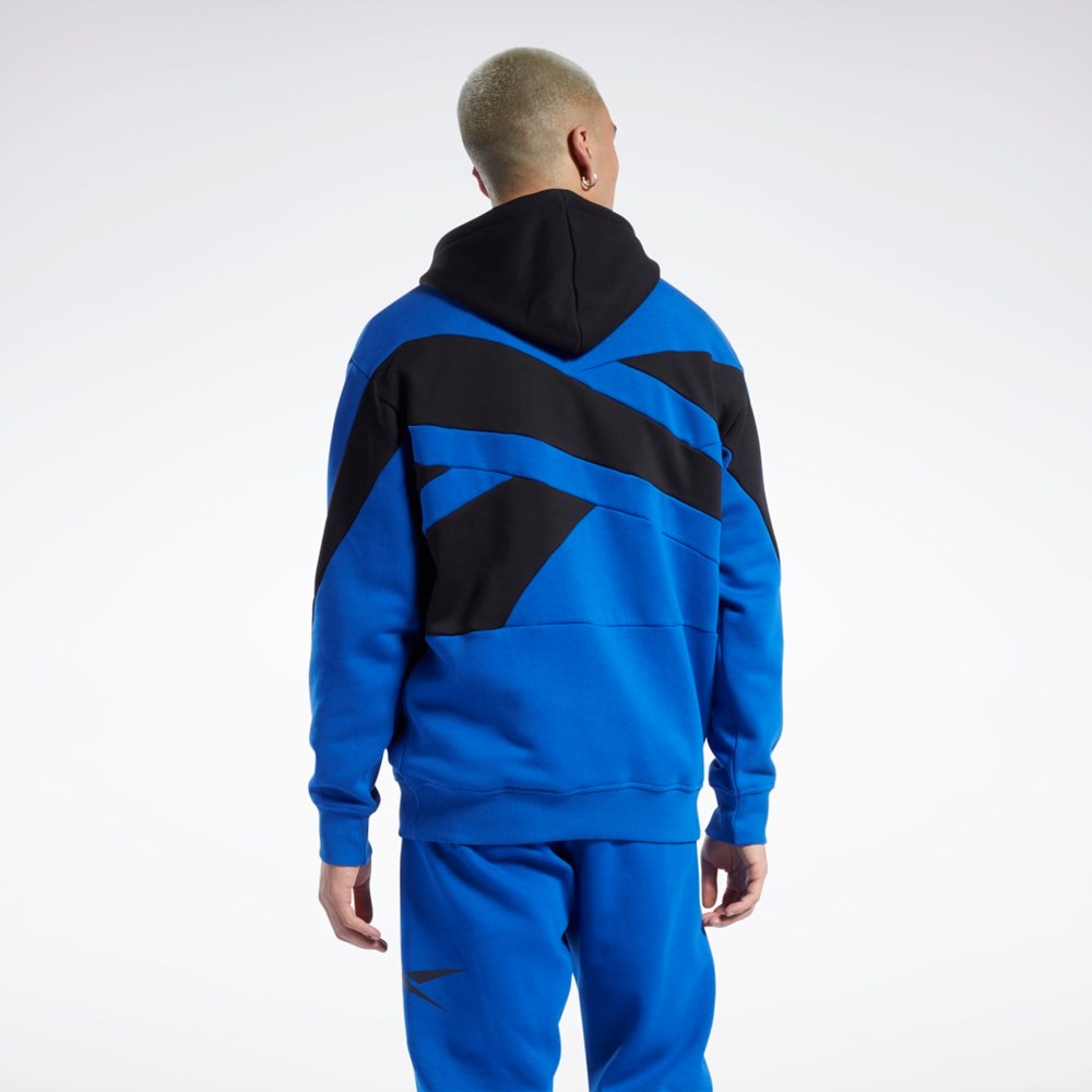 Reebok Basketball Back Vector Fleece Hoodie Blå | IHQDJT-752