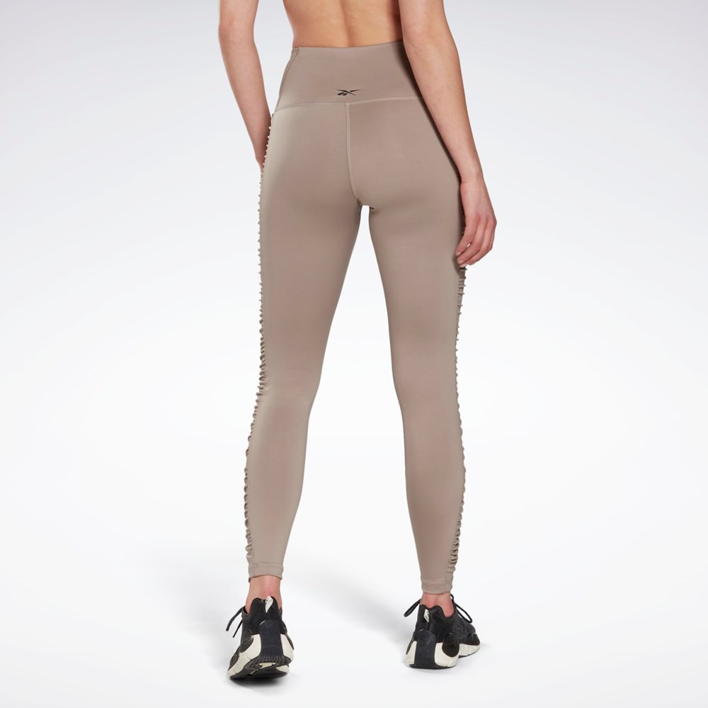 Reebok Bold High-Waisted Ruched Tights Grå | GBCNIO-689