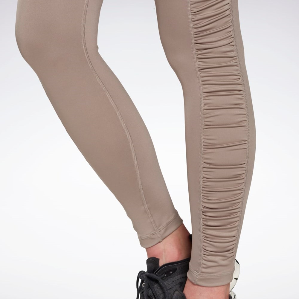 Reebok Bold High-Waisted Ruched Tights Grå | GBCNIO-689