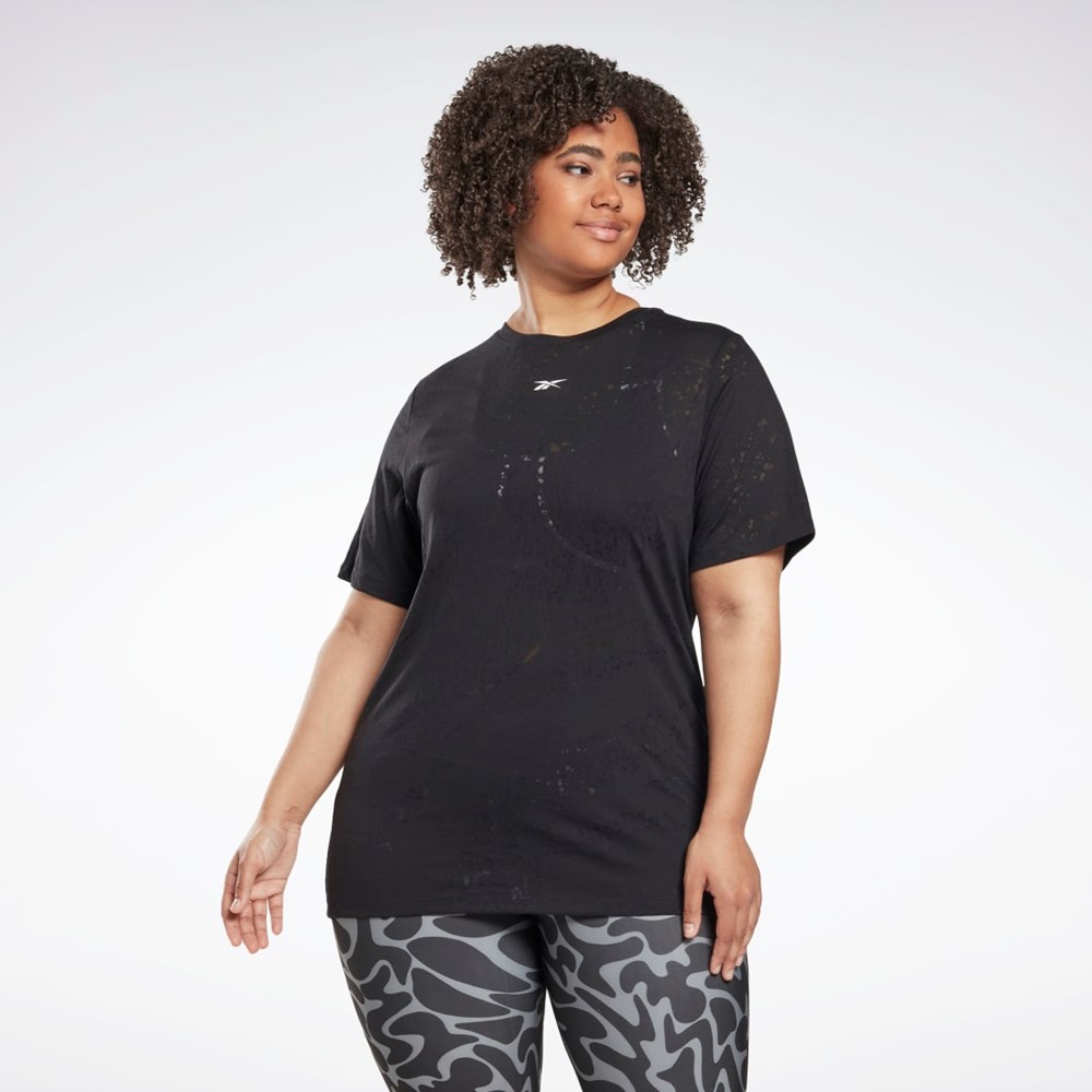 Reebok Burnout T-Shirt (Plus Size) Svarte | BCSEXV-170