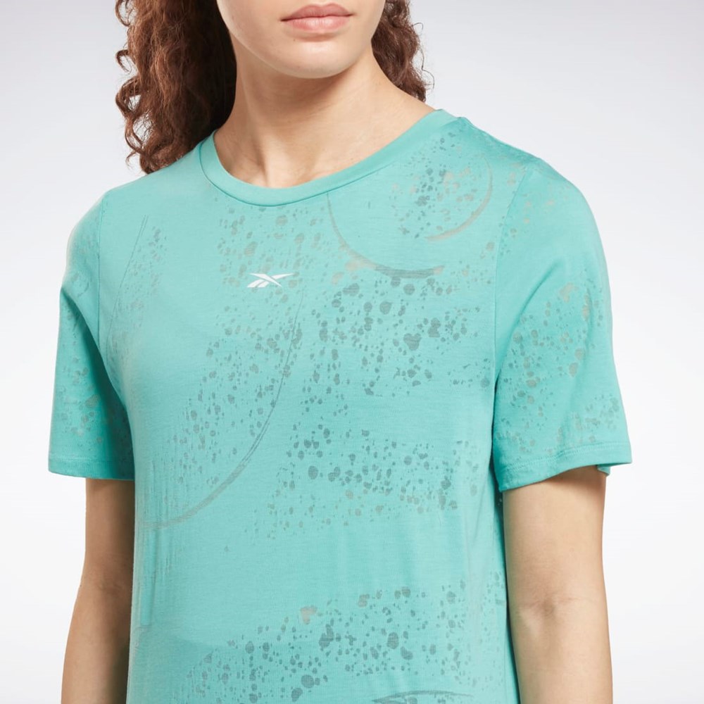 Reebok Burnout T-Shirt Semi Classic Teal | GVIOBZ-679