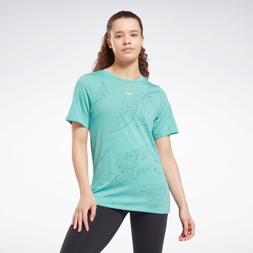 Reebok Burnout T-Shirt Semi Classic Teal | GVIOBZ-679