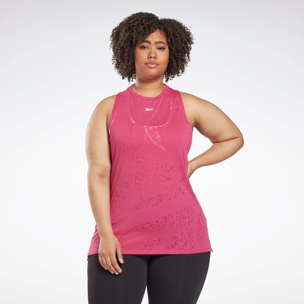 Reebok Burnout Tank Top (Plus Size) Rosa | LVGDFH-340