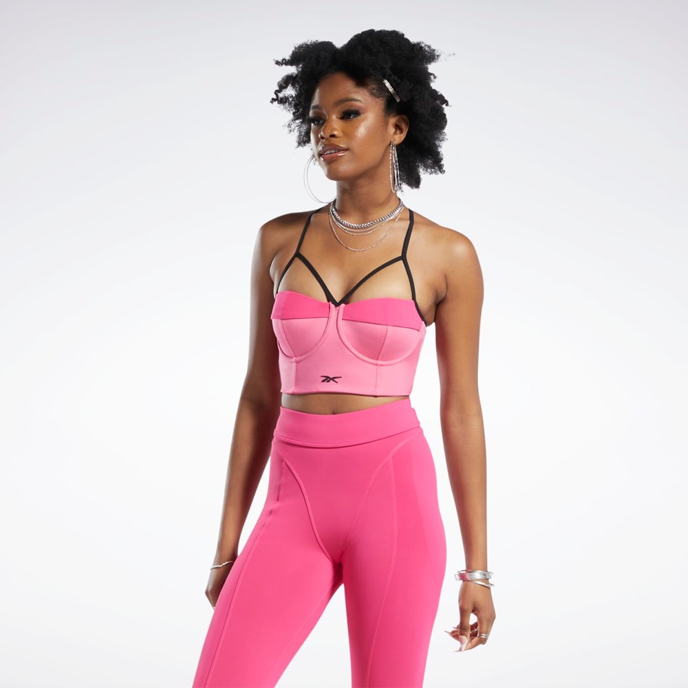 Reebok Cardi B Bralette Rosa Rosa | MWXBZR-750