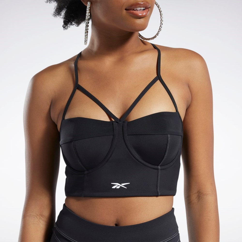 Reebok Cardi B Bralette Svarte Hvite | ENKJDV-540