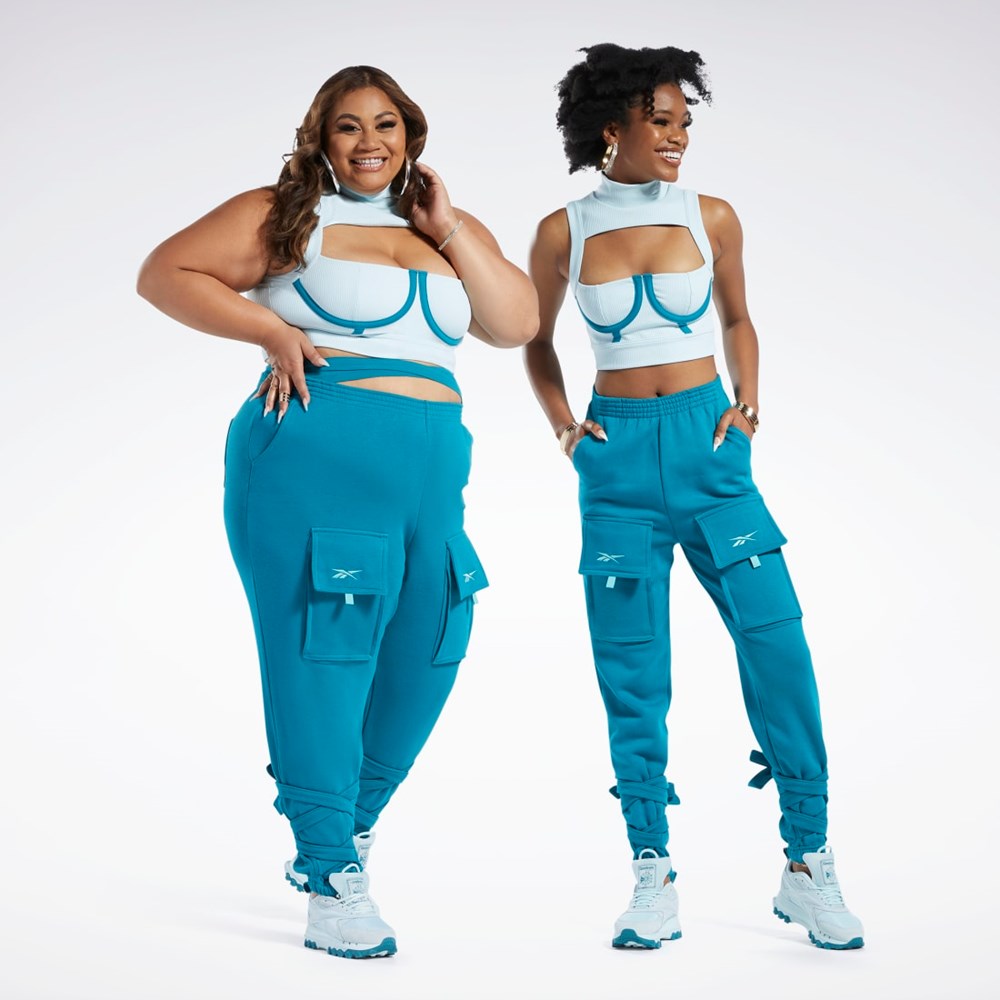 Reebok Cardi B Crop Top Blå | OZDEXC-379