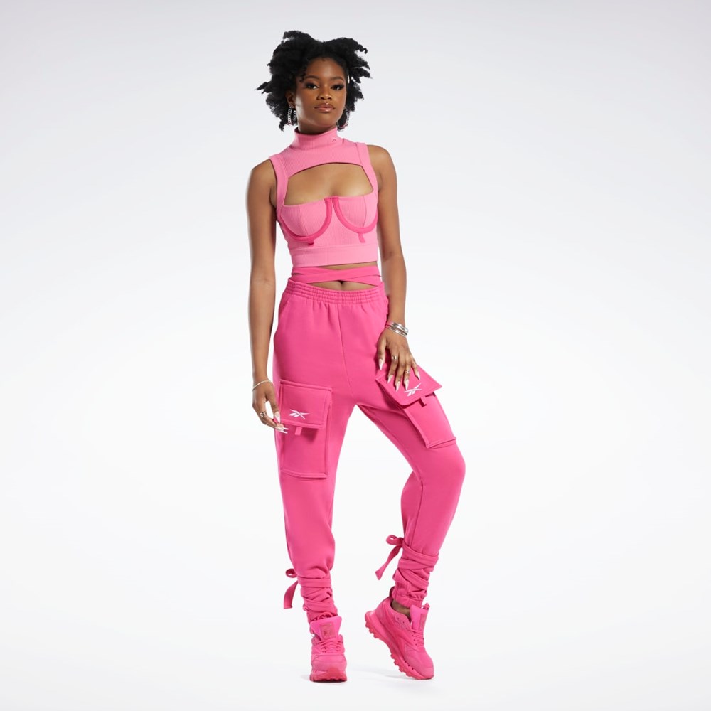 Reebok Cardi B Crop Top Rosa Rosa | STAFYZ-790