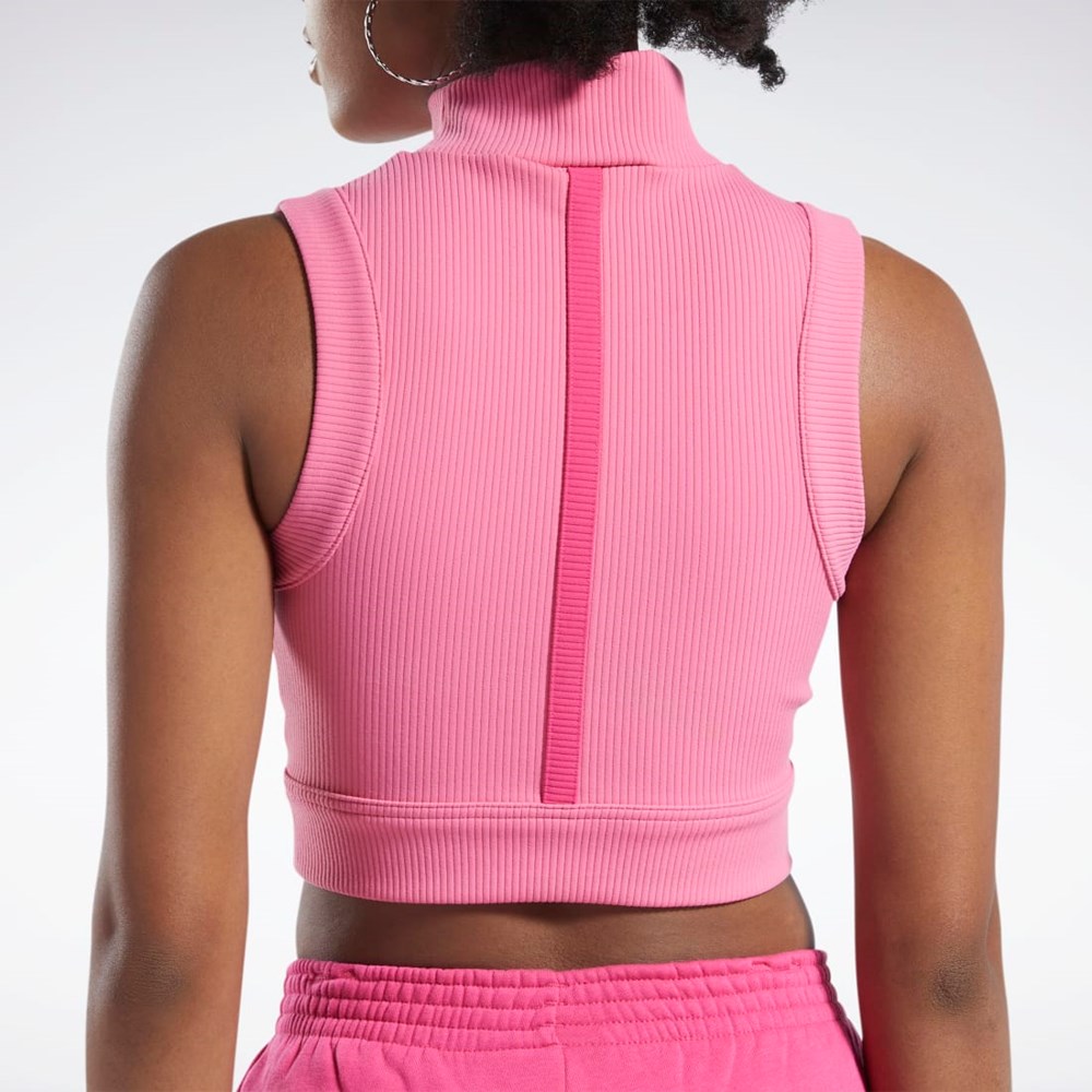 Reebok Cardi B Crop Top Rosa Rosa | STAFYZ-790