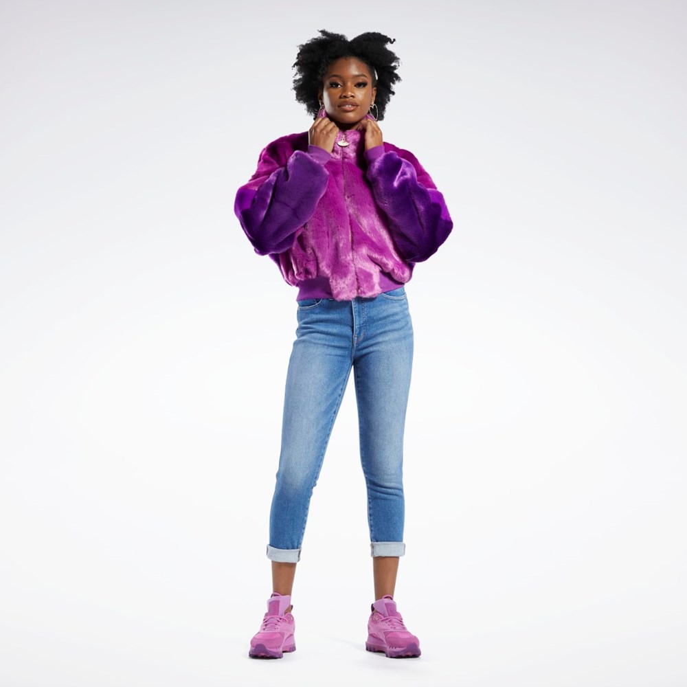 Reebok Cardi B Fur Ombre Jacket (Unisex) Ultraberry | KTWPHU-352