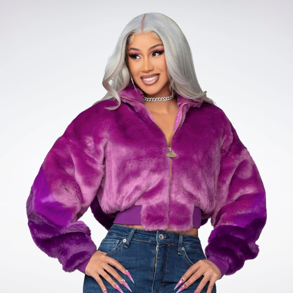 Reebok Cardi B Fur Ombre Jacket (Unisex) Ultraberry | KTWPHU-352