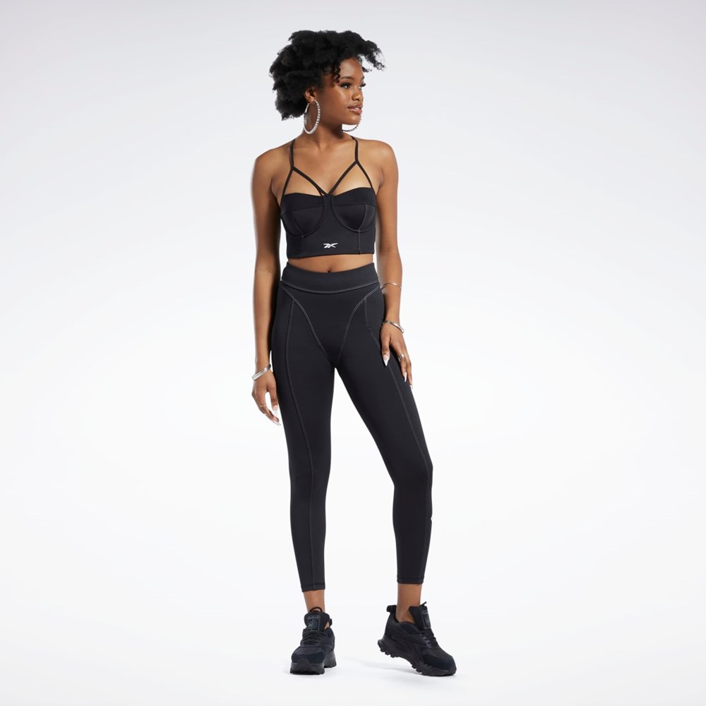 Reebok Cardi B High-Rise Tights Svarte | NXUCTB-925