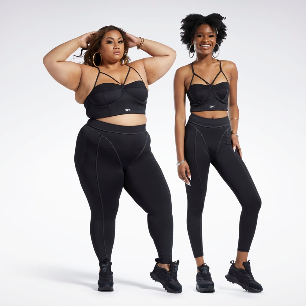 Reebok Cardi B High-Rise Tights Svarte | NXUCTB-925