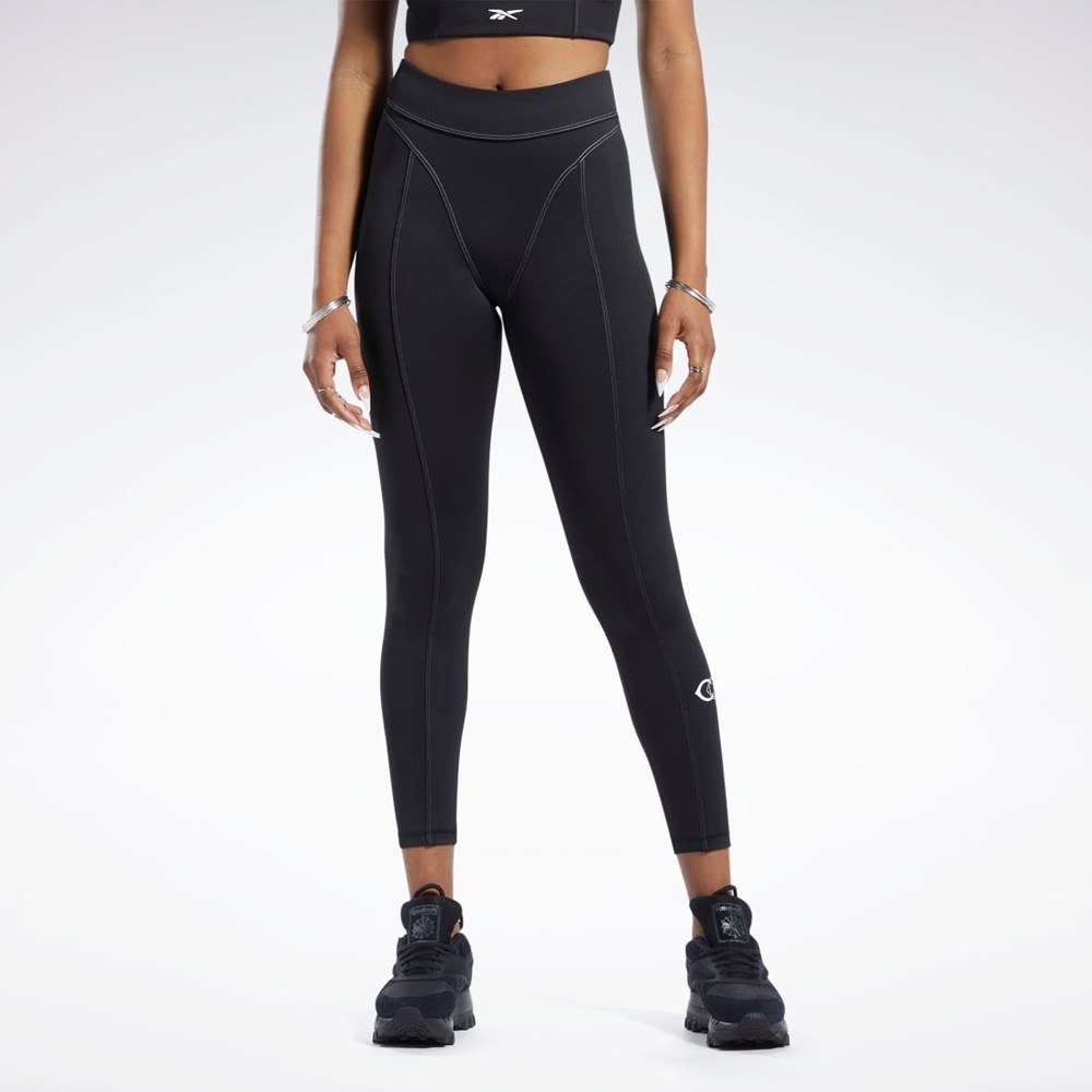 Reebok Cardi B High-Rise Tights Svarte | NXUCTB-925