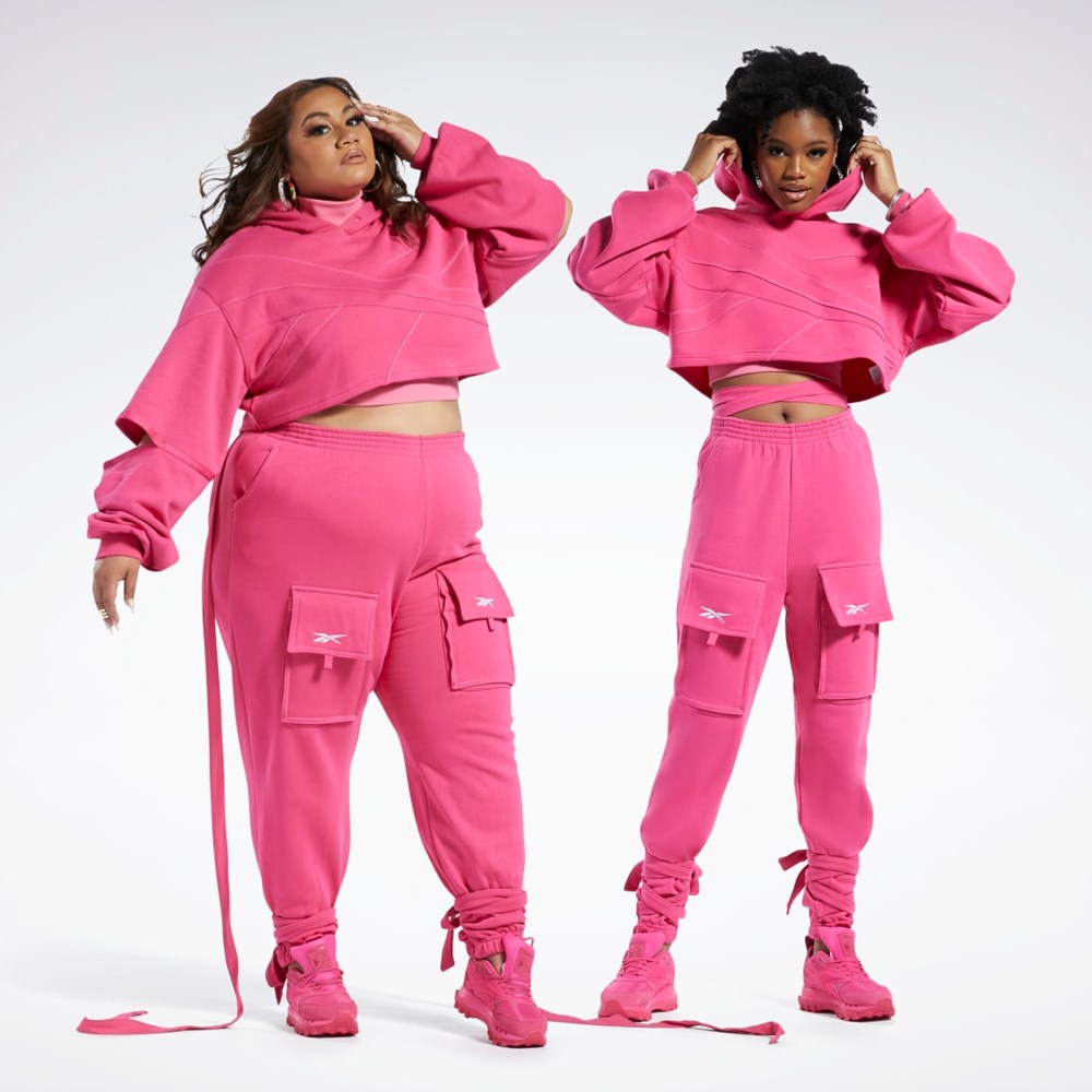 Reebok Cardi B Knit Hoodie Rosa Rosa | BXFLIY-042