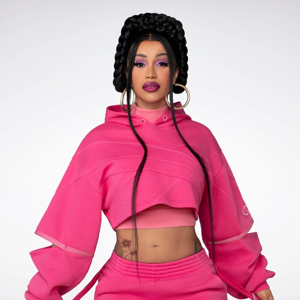 Reebok Cardi B Knit Hoodie Rosa Rosa | BXFLIY-042