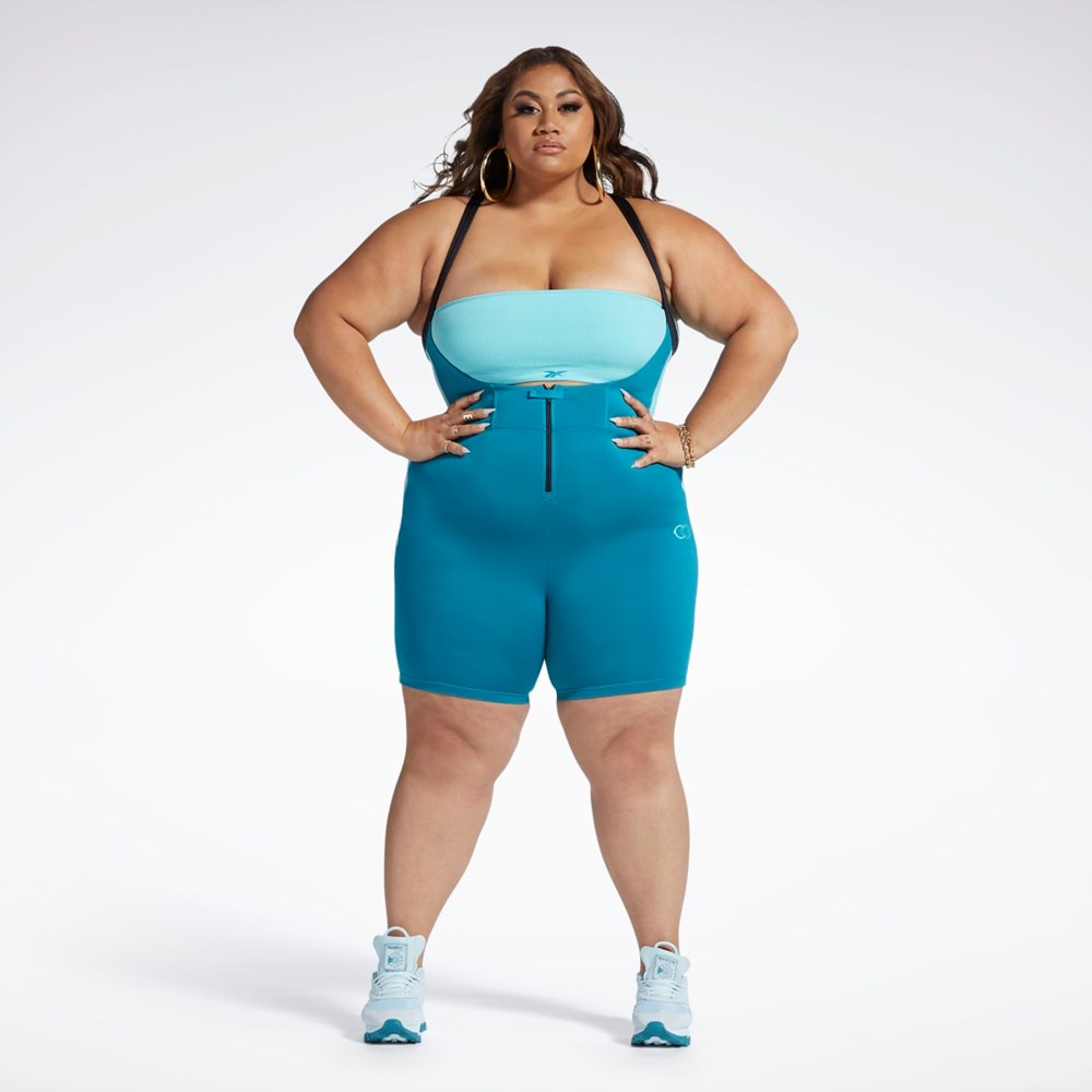 Reebok Cardi B Leotard (Plus Size) Seaport Teal | NPSFRB-785