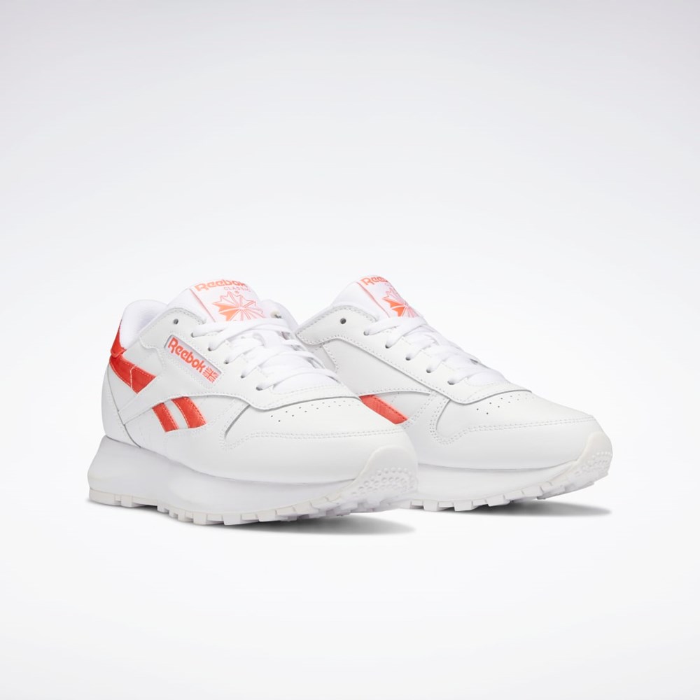 Reebok Classic Leather SP Shoes Hvite Hvite Oransje | CTWJYQ-941