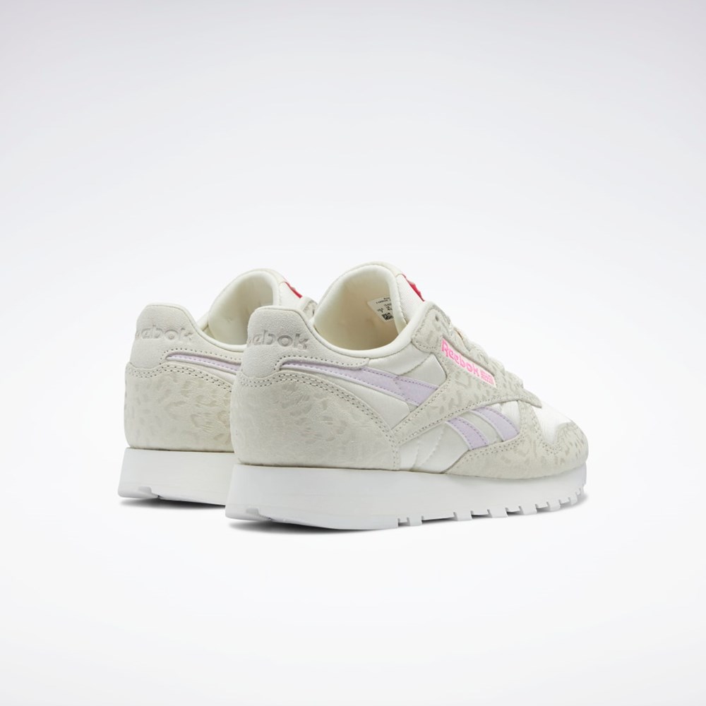 Reebok Classic Leather Shoes Alabaster / Chalk / Quartz Glow | WOIAYG-468