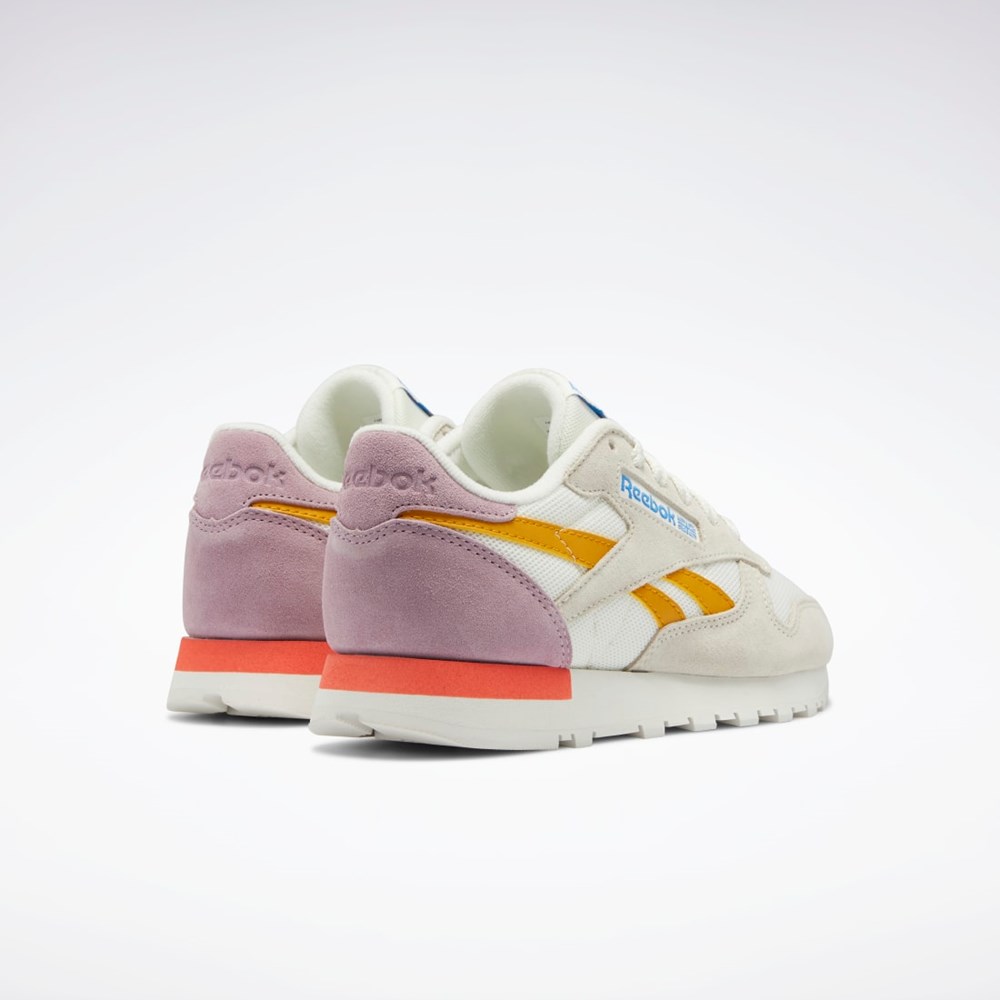 Reebok Classic Leather Shoes Chalk / Bright Ochre / Infused Lilac | KSOJZG-705