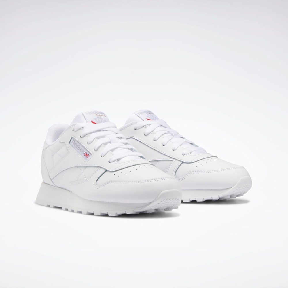 Reebok Classic Leather Shoes - Grade School Hvite Hvite Hvite | CGNJUQ-208