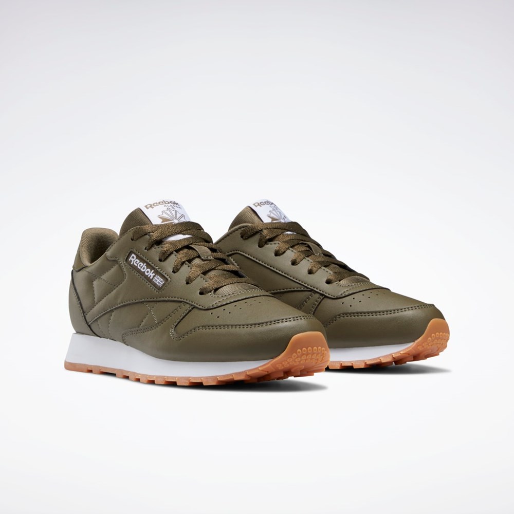 Reebok Classic Leather Shoes - Grade School Grønn Grønn Grønn | VSZDQX-435