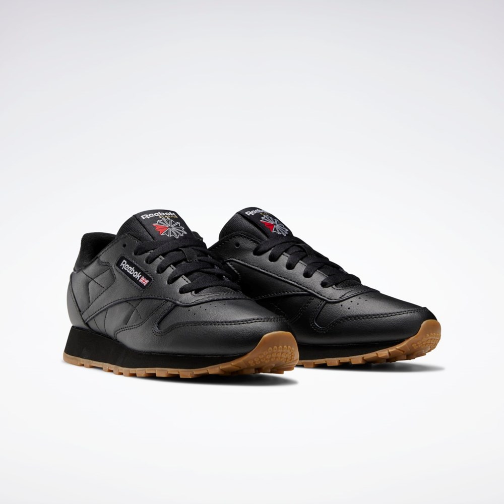 Reebok Classic Leather Shoes - Grade School Svarte Svarte | YKWSCR-085