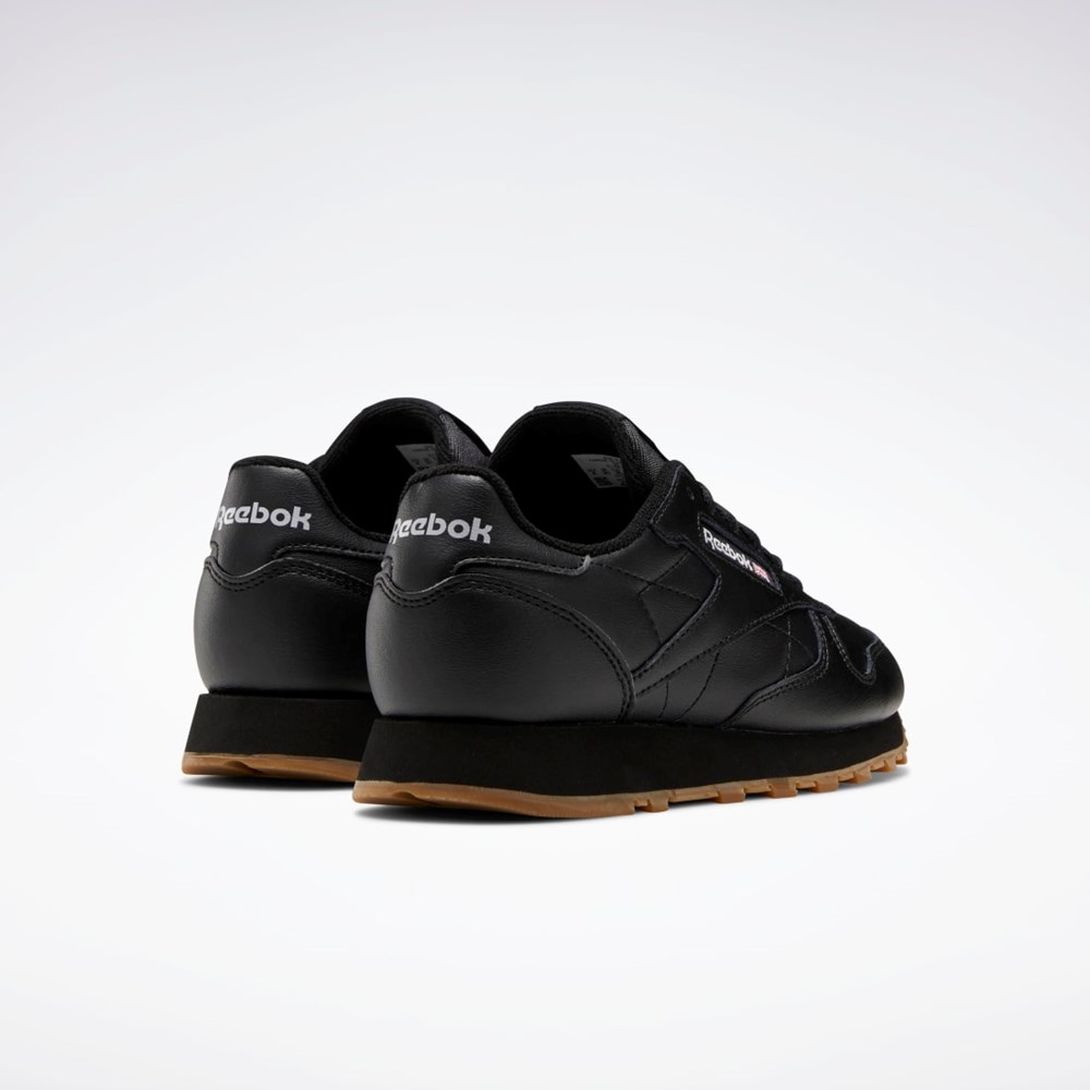 Reebok Classic Leather Shoes - Grade School Svarte Svarte | YKWSCR-085