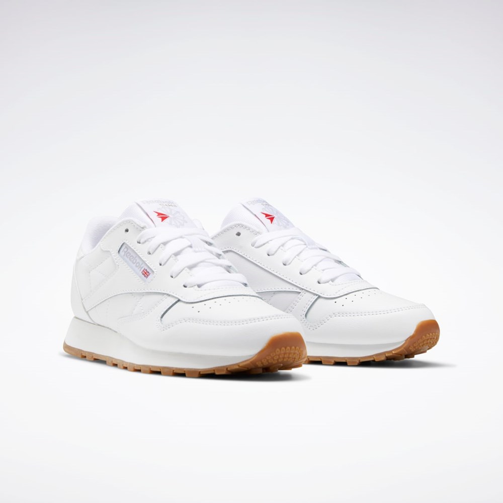 Reebok Classic Leather Shoes - Grade School Hvite Hvite | YLSIBQ-128