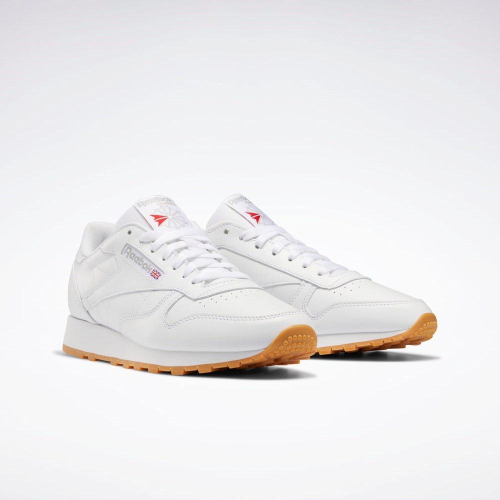 Reebok Classic Leather Shoes Hvite Grå | EWKZTQ-948