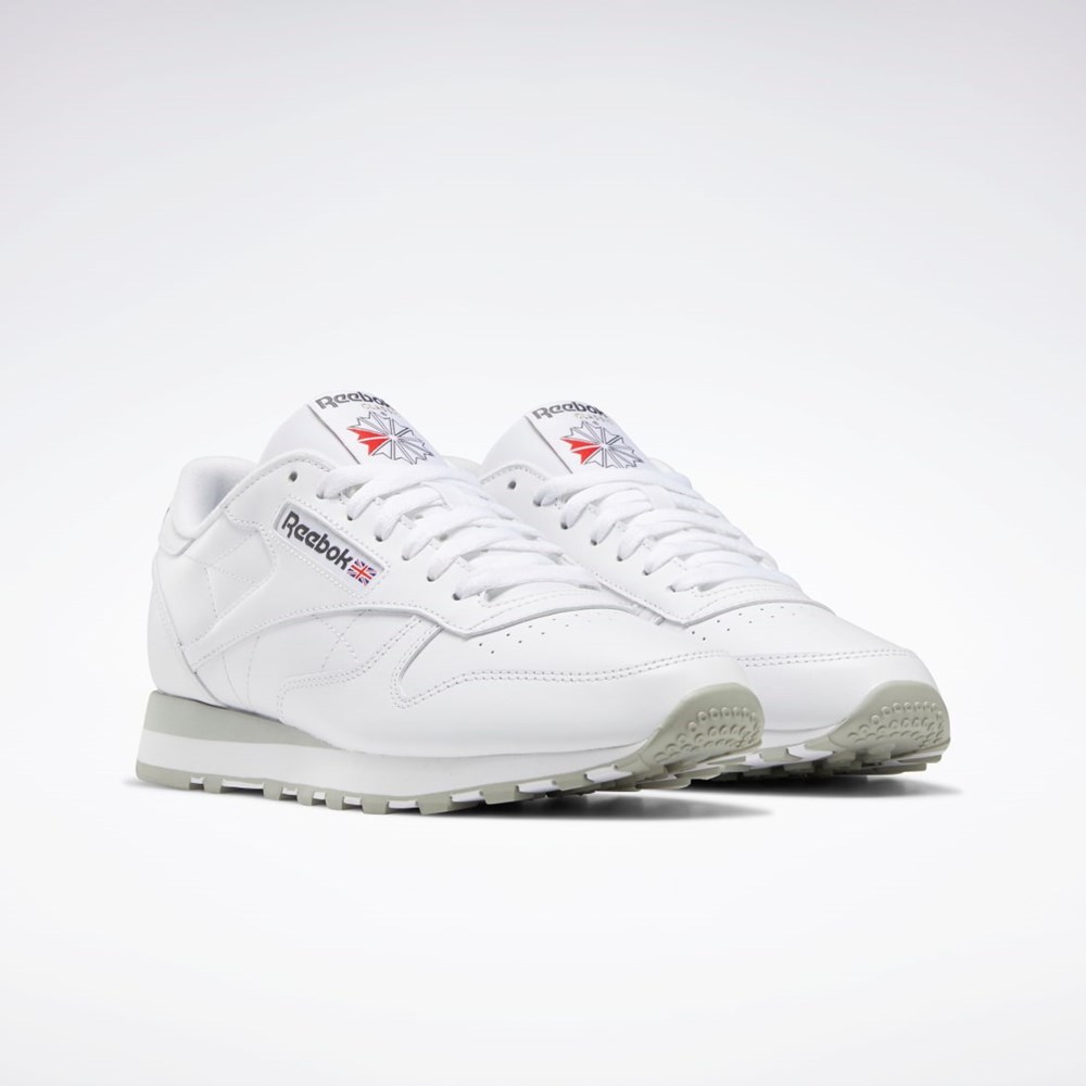 Reebok Classic Leather Shoes Hvite Grå Grå | NEIFJD-903