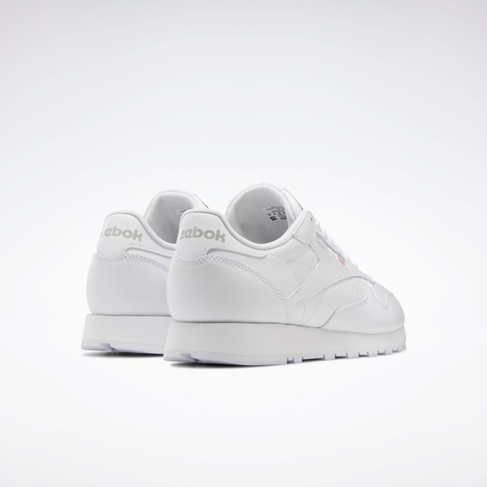 Reebok Classic Leather Shoes Hvite Hvite Grå | YLTXUW-156