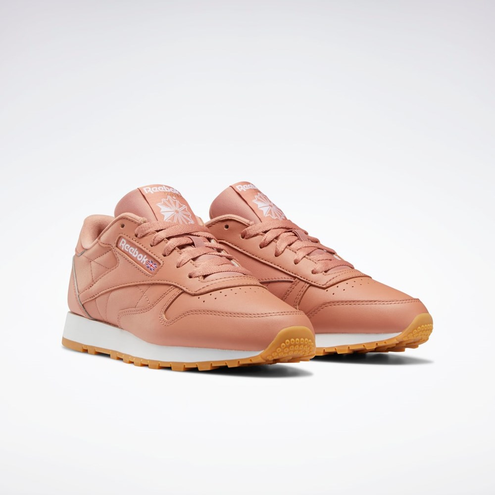 Reebok Classic Leather Shoes Korall Korall Hvite | VTWJOD-496