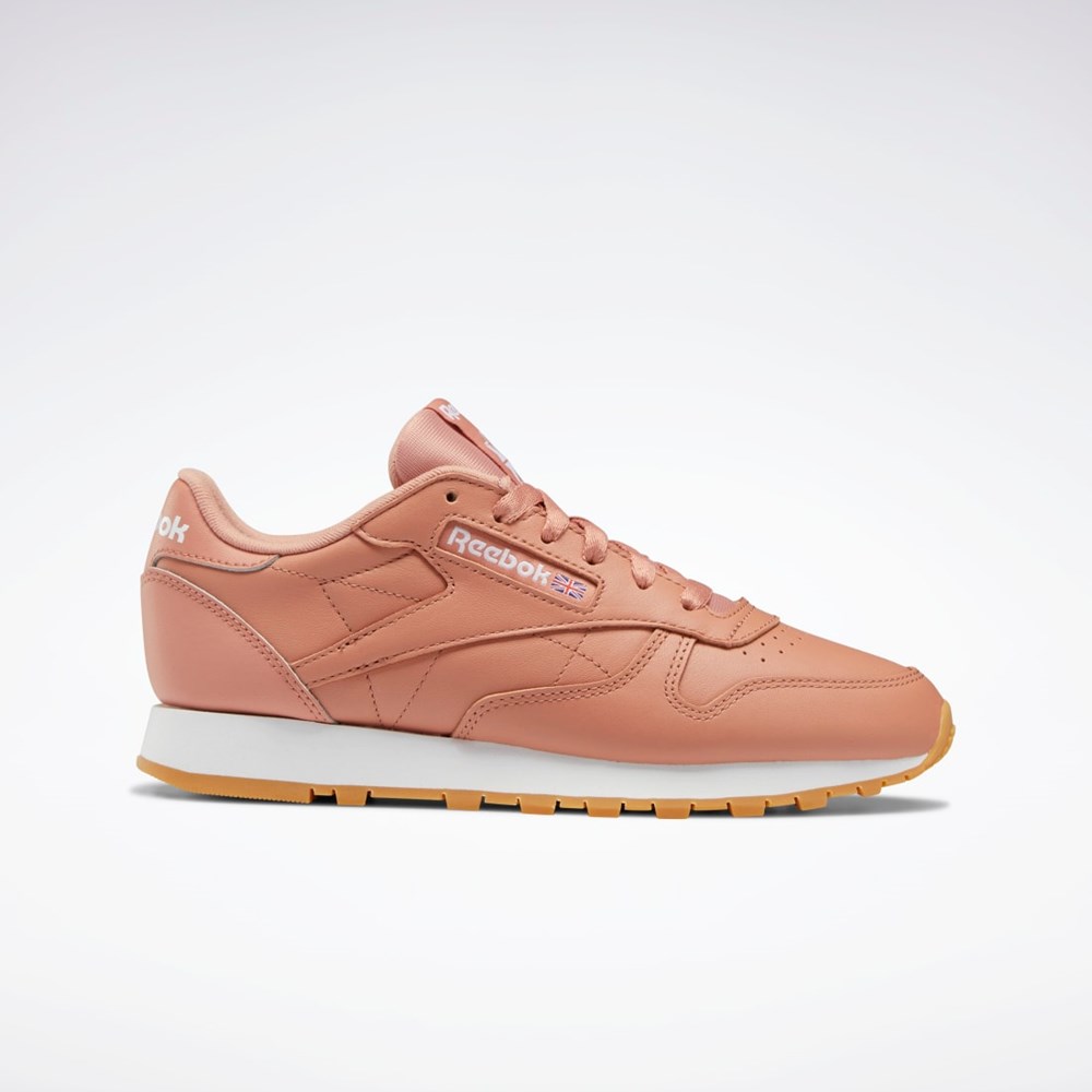 Reebok Classic Leather Shoes Korall Korall Hvite | VTWJOD-496