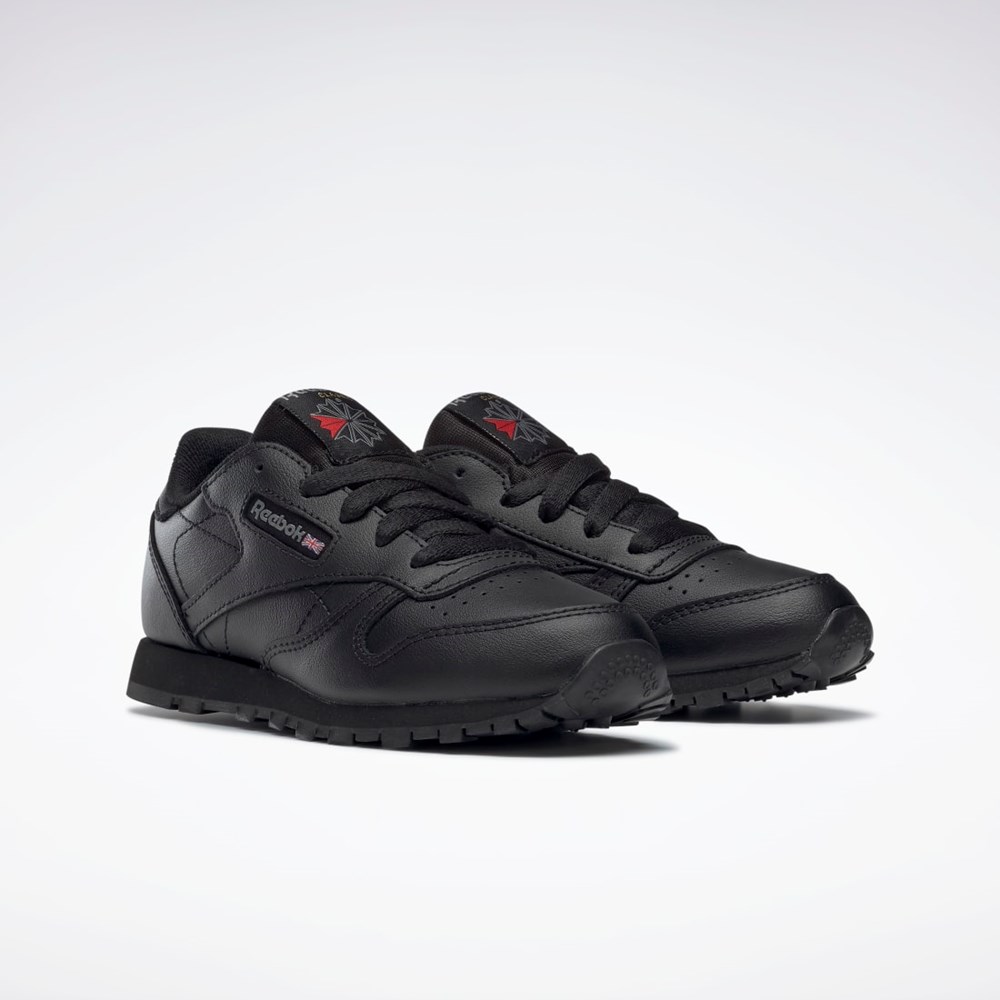 Reebok Classic Leather Shoes - Preschool Svarte | LTEOVQ-095