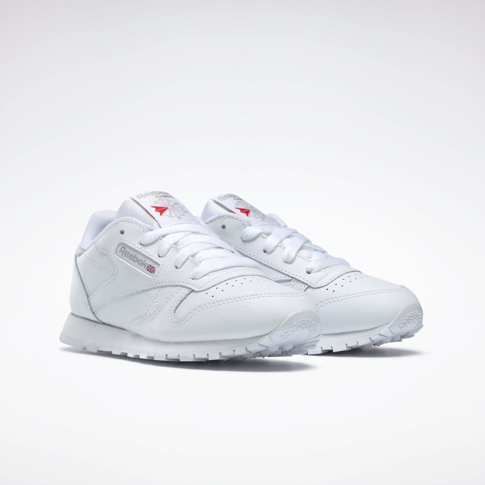 Reebok Classic Leather Shoes - Preschool Hvite | XETLJN-098