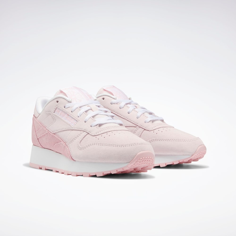 Reebok Classic Leather Shoes Rosa Rosa Hvite | KTMCQV-152