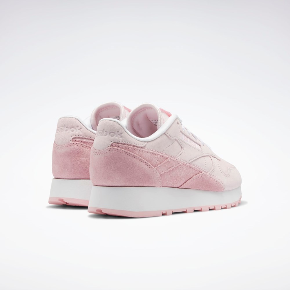 Reebok Classic Leather Shoes Rosa Rosa Hvite | KTMCQV-152