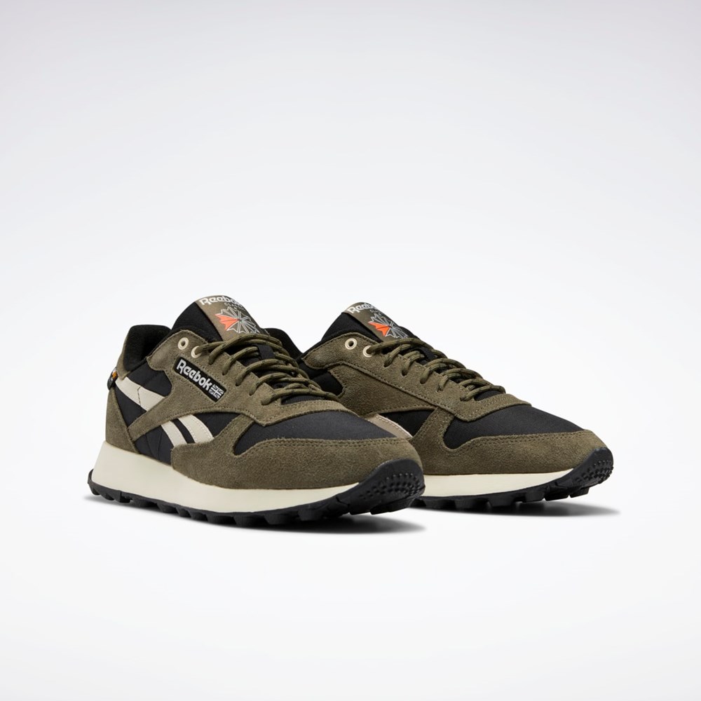 Reebok Classic Leather Shoes Svarte Grønn | JLHAQB-376