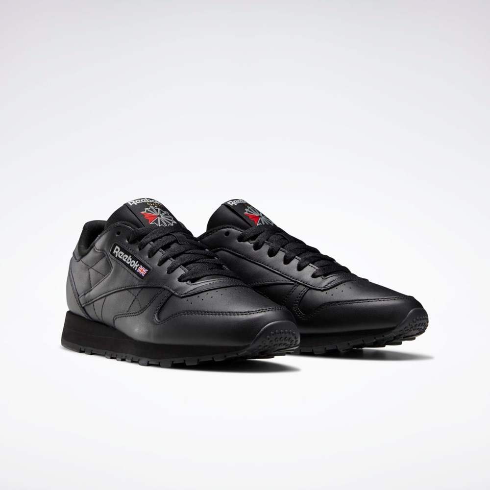 Reebok Classic Leather Shoes Svarte Svarte Grå | HDEKCV-976