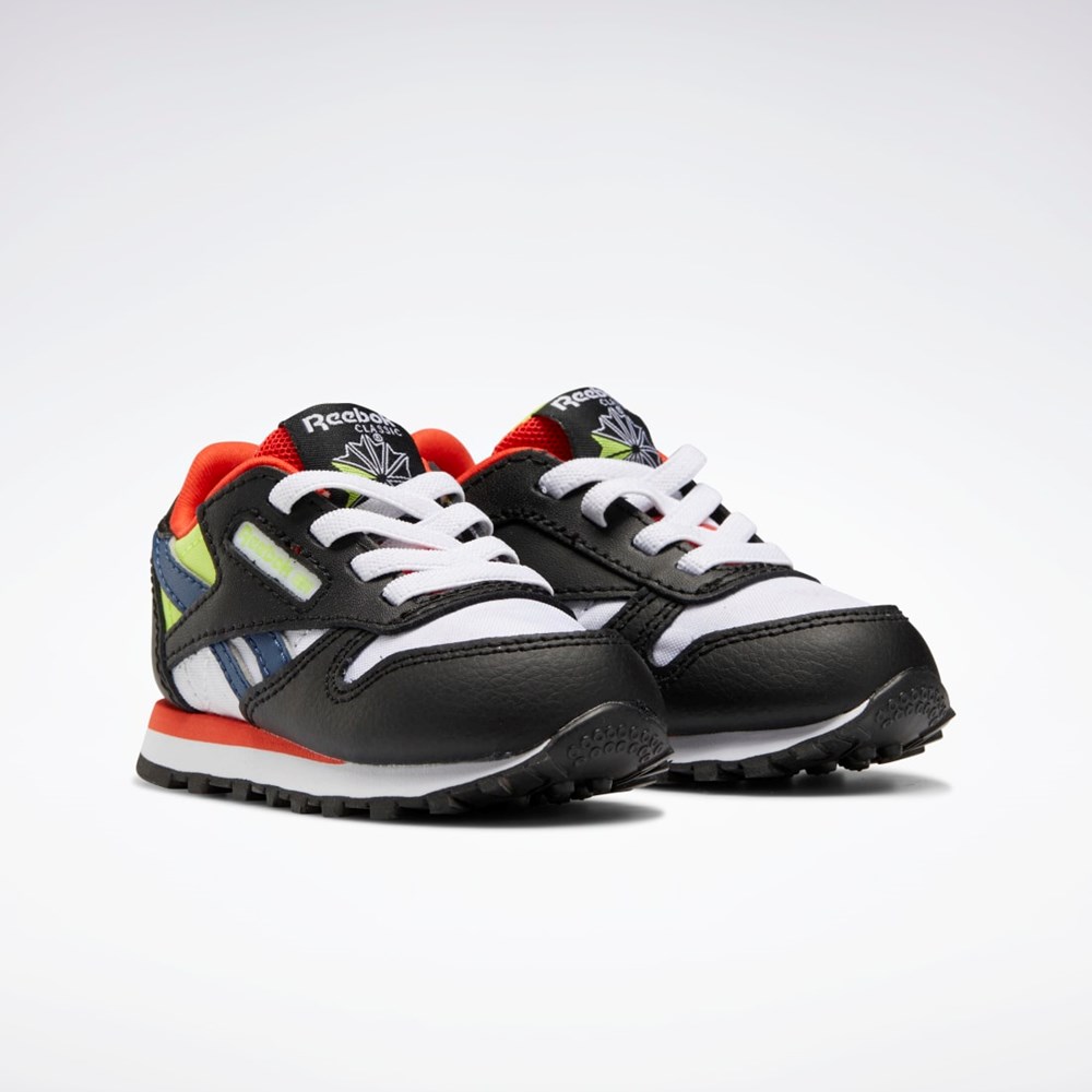 Reebok Classic Leather Shoes - Toddler Svarte Hvite Rød | MLRJKB-186