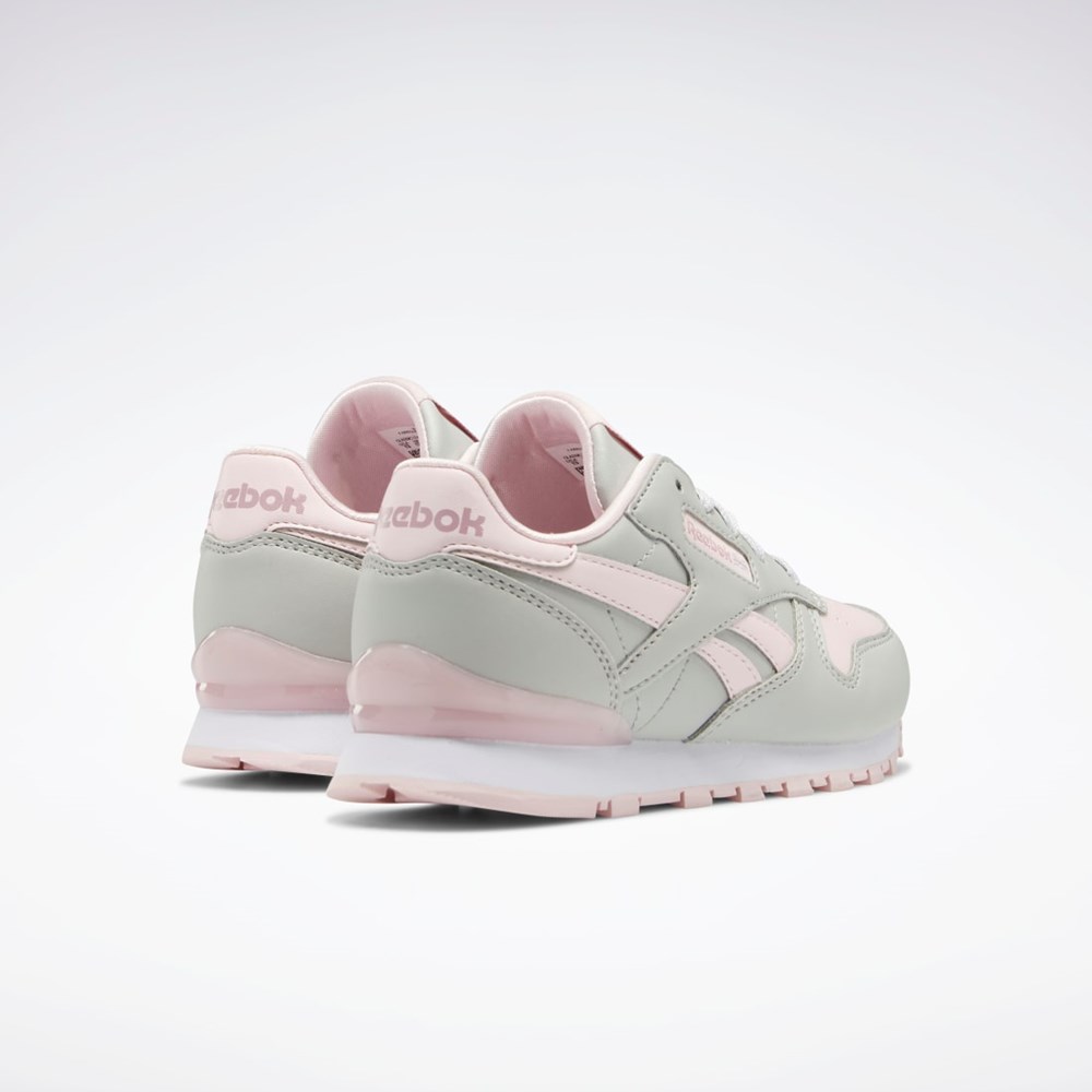 Reebok Classic Leather Step 'n' Flash Shoes - Preschool Grå Grå Rosa | EYNKFL-381