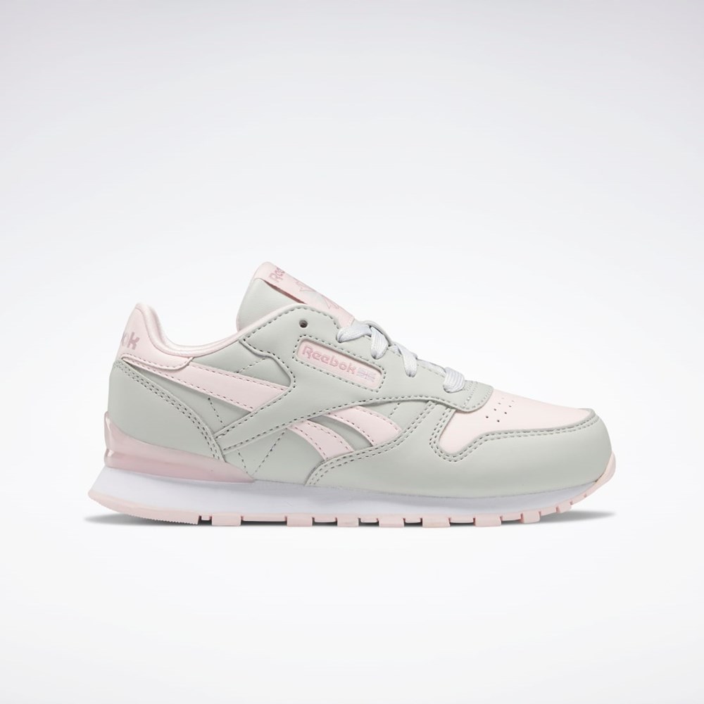 Reebok Classic Leather Step 'n' Flash Shoes - Preschool Grå Grå Rosa | EYNKFL-381