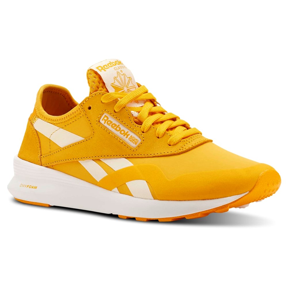 Reebok Classic Nylon Shoes Gull Hvite | QHGKRO-537