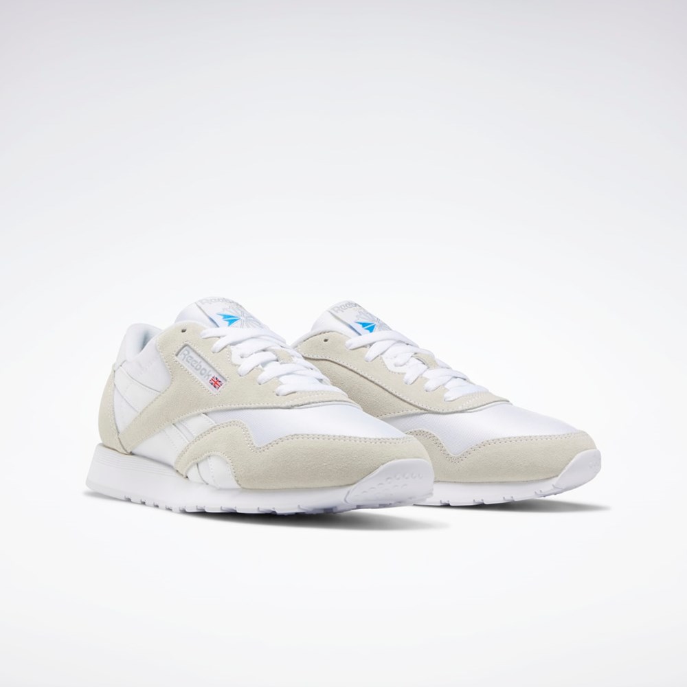 Reebok Classic Nylon Shoes Hvite Hvite Lyse Grå | IXKVMA-726