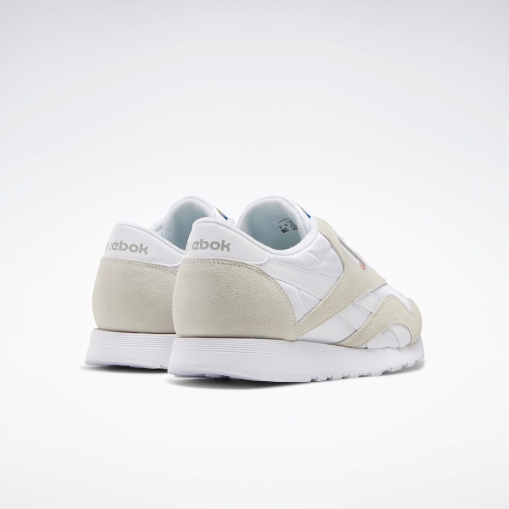 Reebok Classic Nylon Shoes Hvite Hvite Lyse Grå | IXKVMA-726