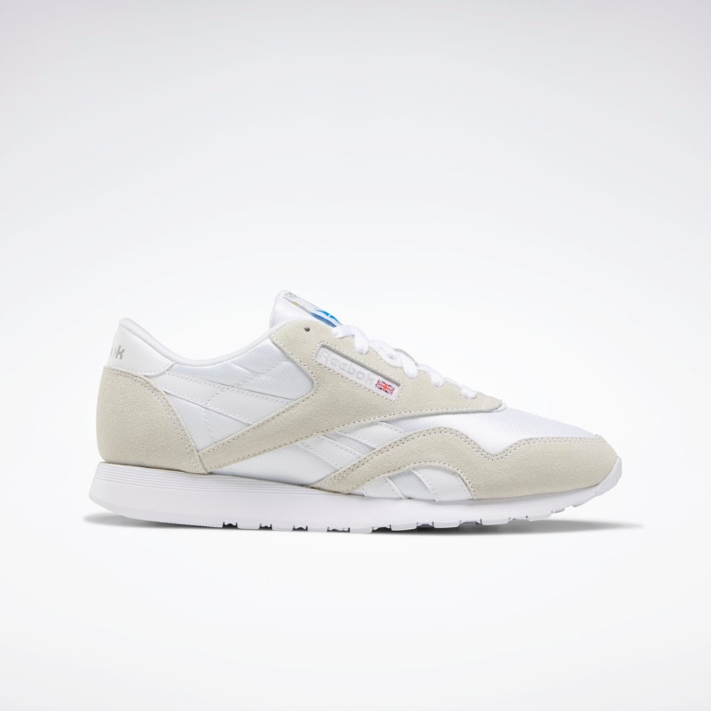 Reebok Classic Nylon Shoes Hvite Hvite Lyse Grå | IXKVMA-726